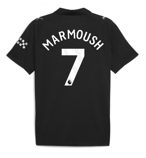 Moške Nogometnih dresov Manchester City Omar Marmoush #7 Gostujoči 2025-26 Kratki rokavi Moške Nogometnih dresov Manchester City Omar Marmoush #7 Gostujoči 2025-26 Kratki rokavi